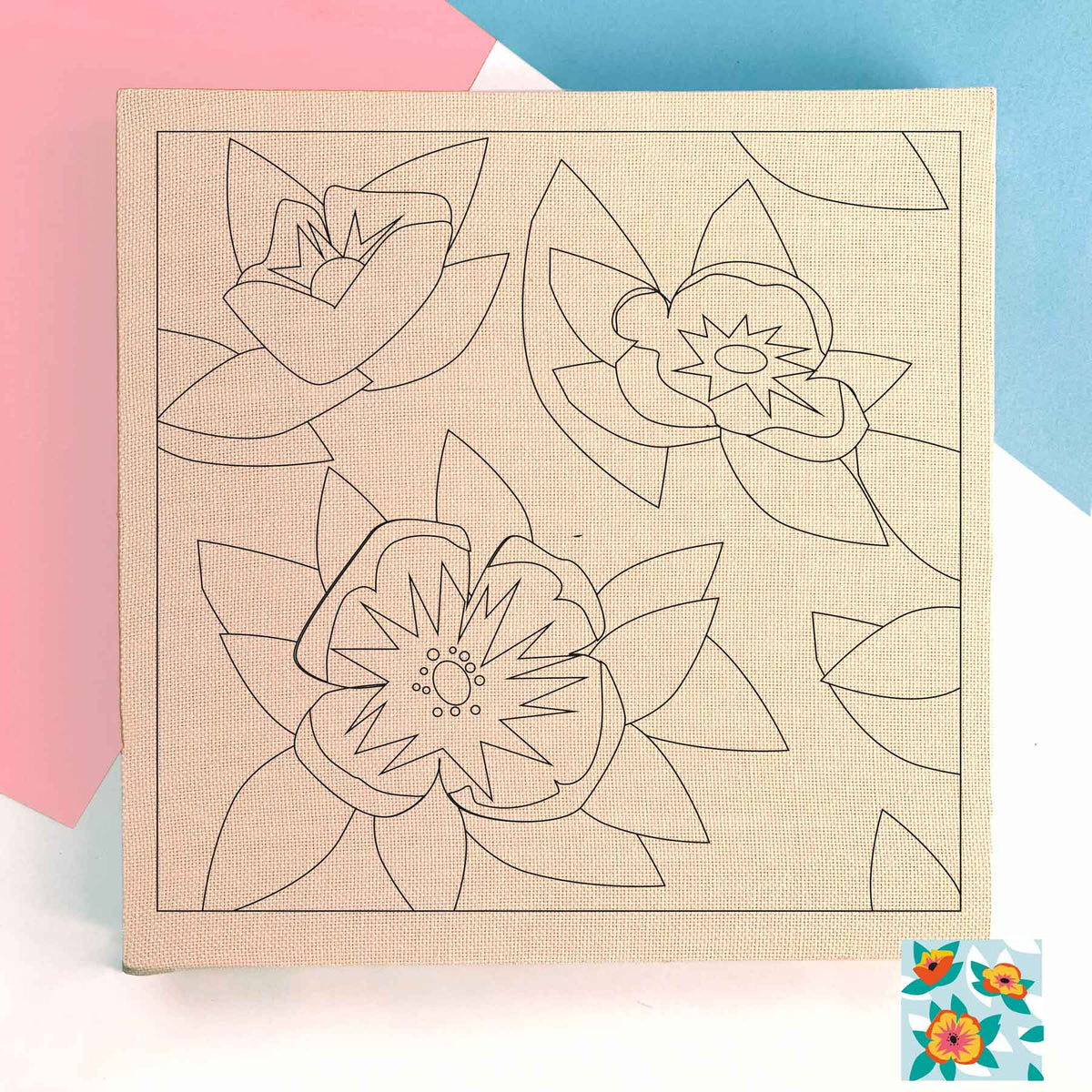 Bastidor de 40 cm Diseño Nenúfares - solo para lana fina